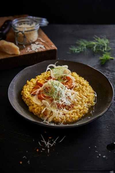 Butternut squash, fennel and basil risotto