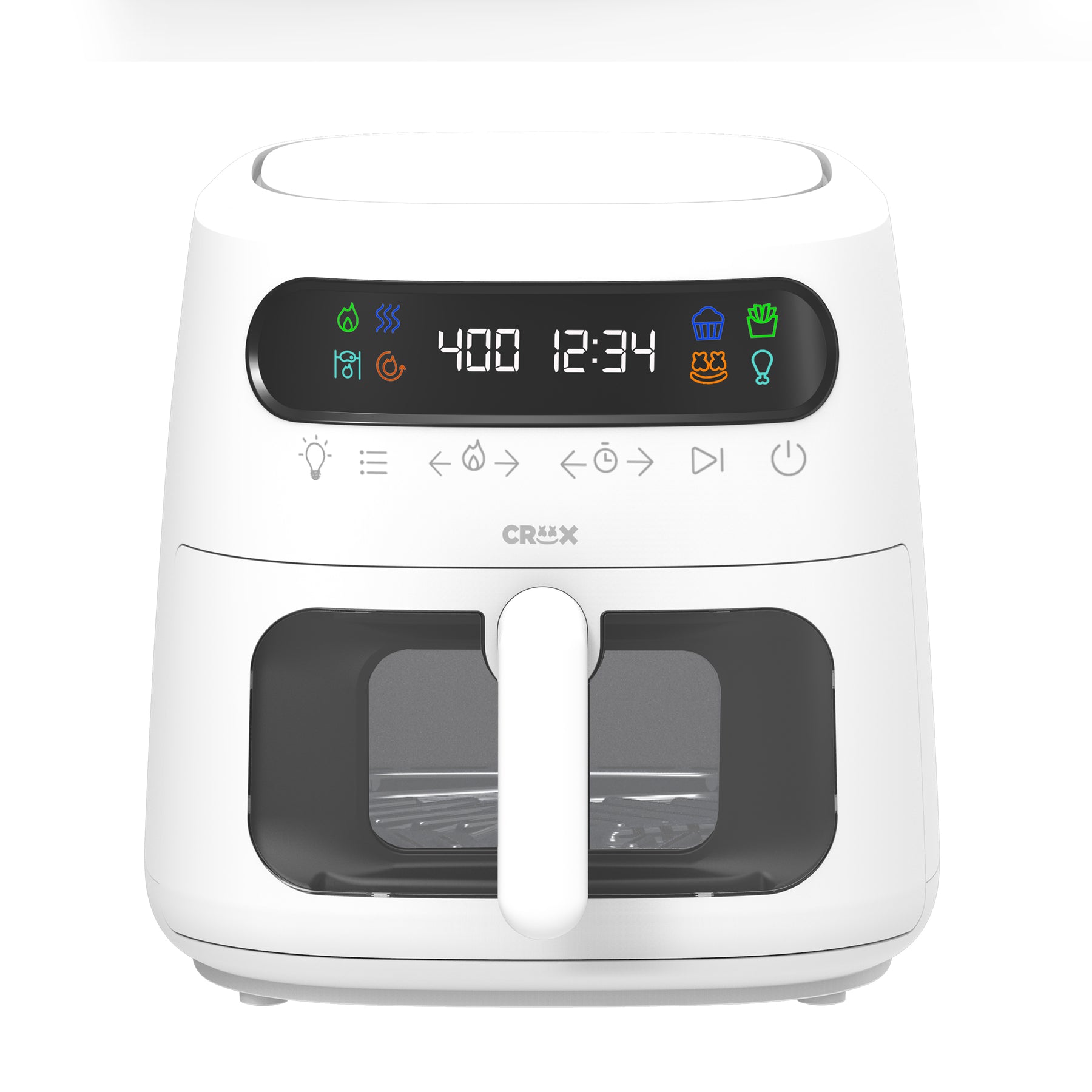  CRUX x Marshmello 8.0 QT Digital Air Fryer with TurboCrisp  Technology, Touch Screen Temperature Control, Timer and Auto Shut-off,  Fully Programmable, White : Home & Kitchen